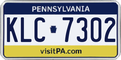 PA license plate KLC7302