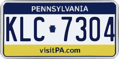 PA license plate KLC7304