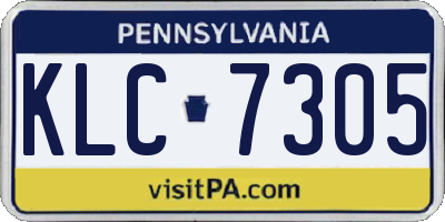 PA license plate KLC7305