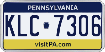 PA license plate KLC7306