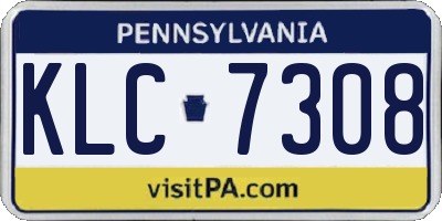 PA license plate KLC7308