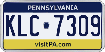 PA license plate KLC7309