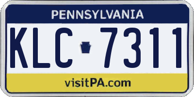 PA license plate KLC7311