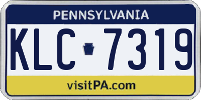 PA license plate KLC7319