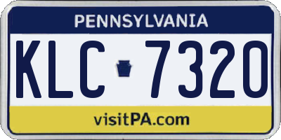 PA license plate KLC7320