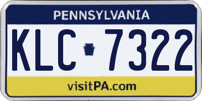 PA license plate KLC7322