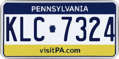 PA license plate KLC7324