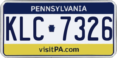 PA license plate KLC7326