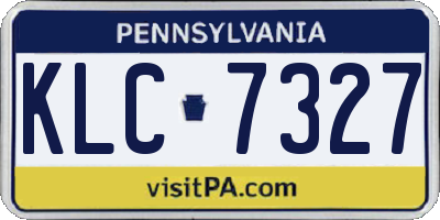 PA license plate KLC7327