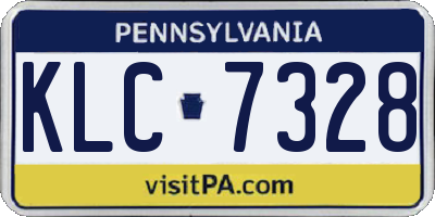 PA license plate KLC7328