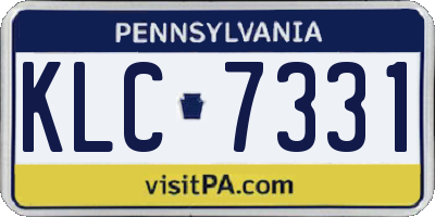 PA license plate KLC7331
