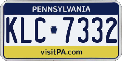PA license plate KLC7332