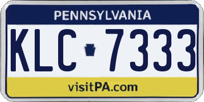 PA license plate KLC7333