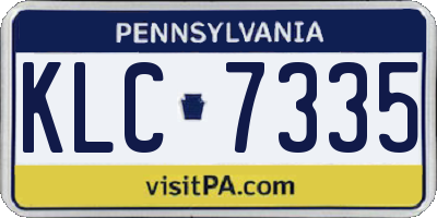 PA license plate KLC7335