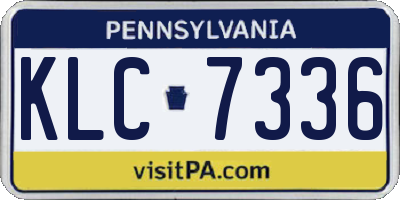 PA license plate KLC7336