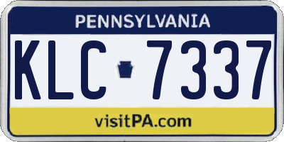 PA license plate KLC7337