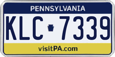 PA license plate KLC7339