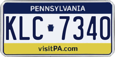 PA license plate KLC7340