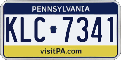 PA license plate KLC7341