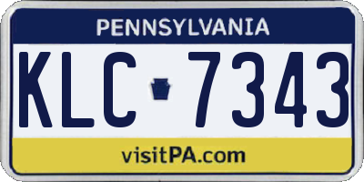 PA license plate KLC7343