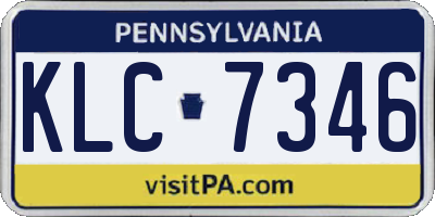 PA license plate KLC7346