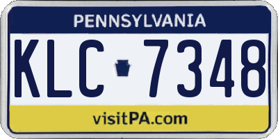 PA license plate KLC7348