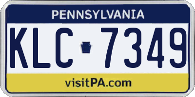 PA license plate KLC7349