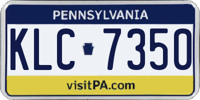 PA license plate KLC7350