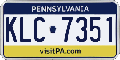 PA license plate KLC7351