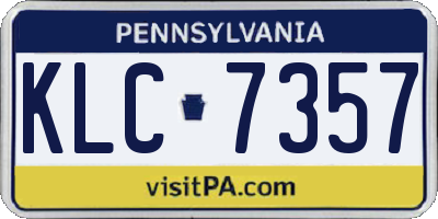 PA license plate KLC7357