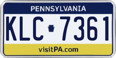PA license plate KLC7361