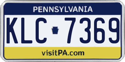 PA license plate KLC7369