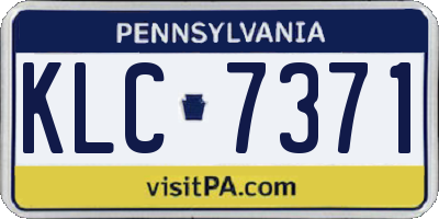 PA license plate KLC7371
