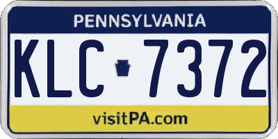 PA license plate KLC7372