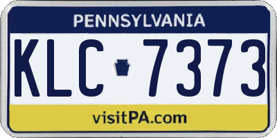 PA license plate KLC7373