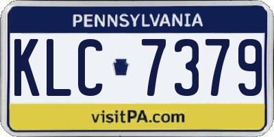 PA license plate KLC7379