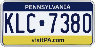 PA license plate KLC7380