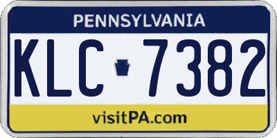 PA license plate KLC7382