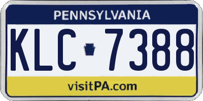 PA license plate KLC7388