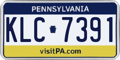 PA license plate KLC7391