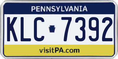 PA license plate KLC7392