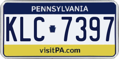 PA license plate KLC7397