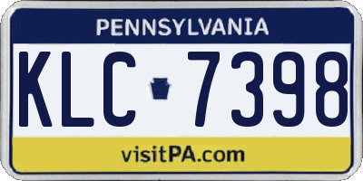 PA license plate KLC7398