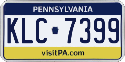 PA license plate KLC7399