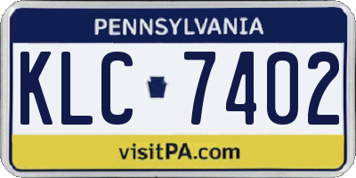 PA license plate KLC7402