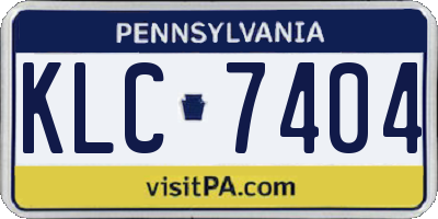 PA license plate KLC7404