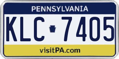 PA license plate KLC7405