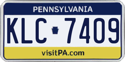 PA license plate KLC7409