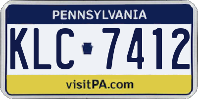 PA license plate KLC7412