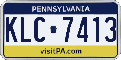 PA license plate KLC7413